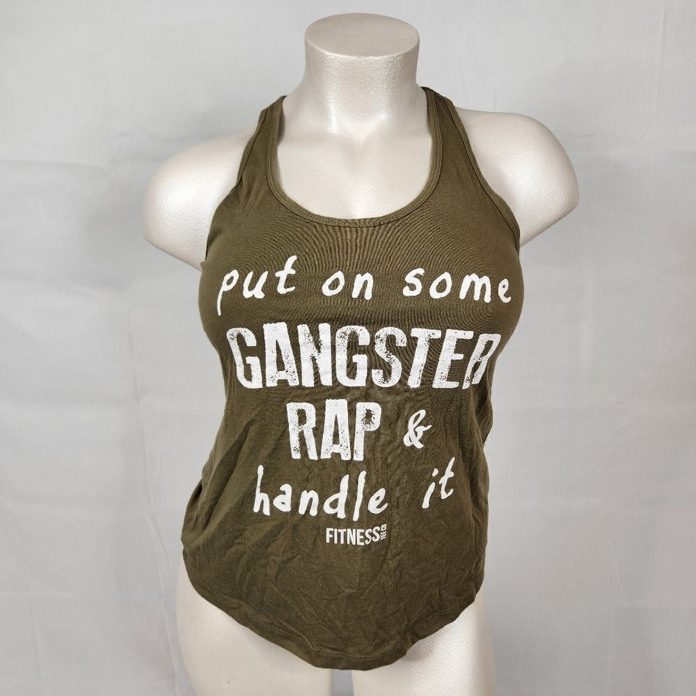 3/$25 Put On Some Gangster Rap & Handle it Gym Racerback Tank Top Sz XXL